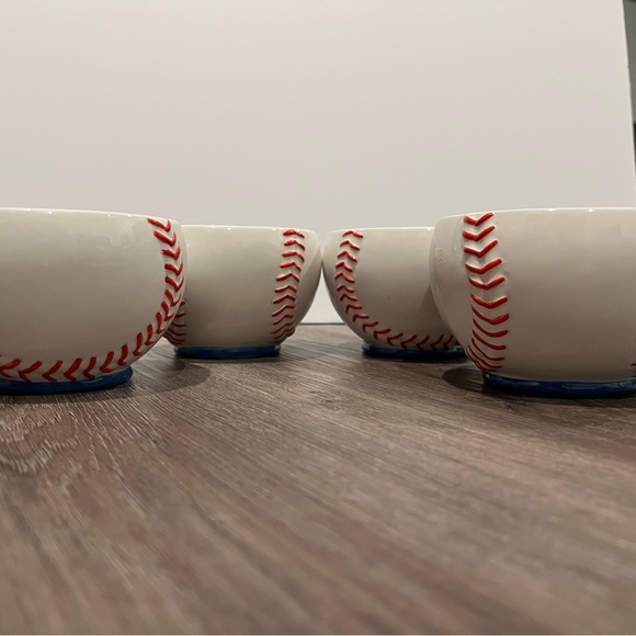 Other - Baseball Bowls with Baseball Bat Spoons- Set of 4